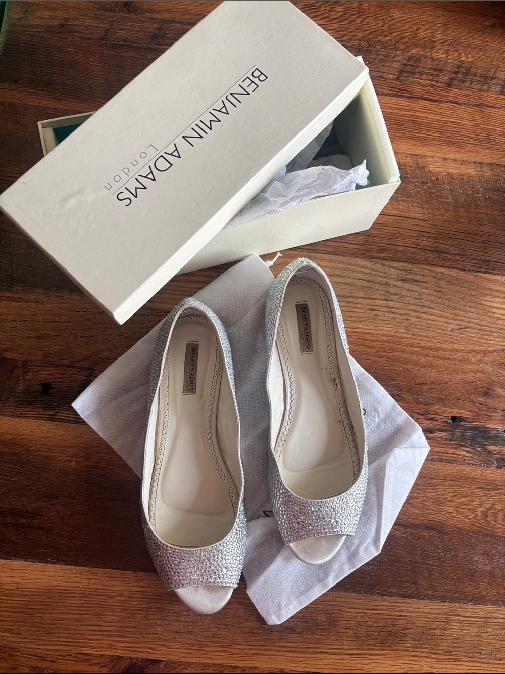 Benjamin Adams | Jewel Peep Toe Flats size 11
